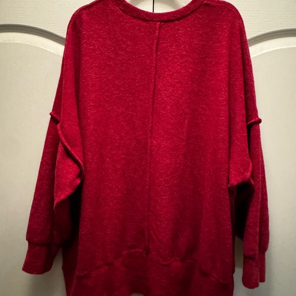 Vibrant Cranberry Red Oversized Shirt-NWOT - Picture 5 of 7